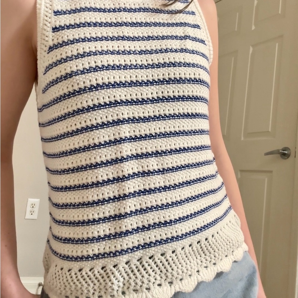 Striped Sleeveless Knit Top